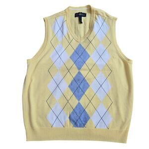 Club Room Men Vtg Y2K Preppy Estate Ivy League Golf Argyle V Neck Sweater Vest M